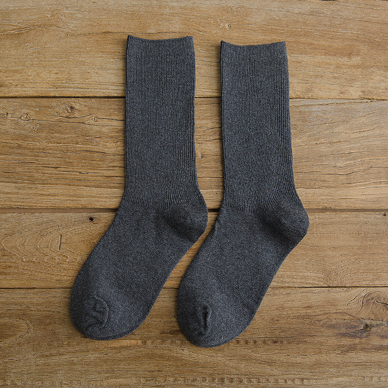 Autumn Winter Slouch Socks Solid Color Plain Socks Needle Cotton Socks